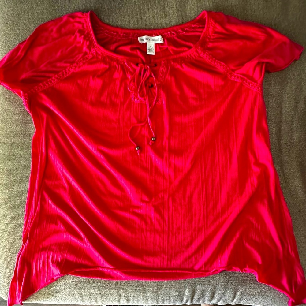 New York Laundry 2X Pink Top